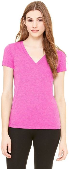 Bella + Canvas Ladies' Triblend Short-Sleeve Deep V-Neck T-Shirt